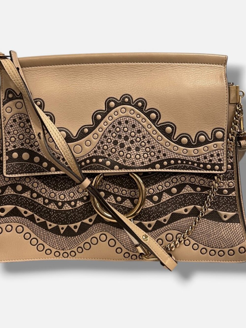 Chloe Women's Beige Faye Medium Leather Limited Edition Shoulder Purse Bag